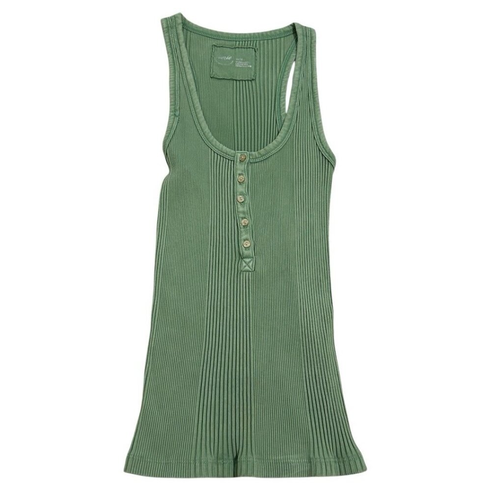 Aerie Green Henley Tank Top size XS